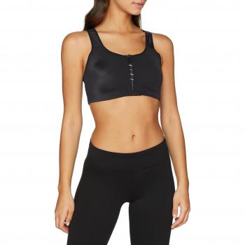 Nike Shape Zip Bra Reggiseno Sportivo, Donna, Nero (Black/Black/White/White 012), Large (Taglia Produttore:L)