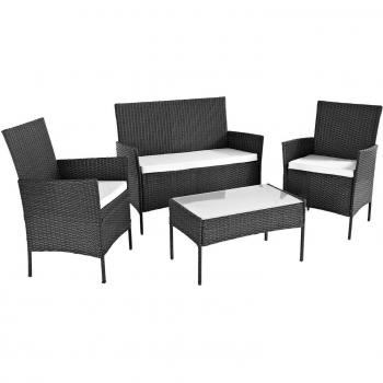 4 Piece Rattan Outdoor Furniture Garden Sofa Set