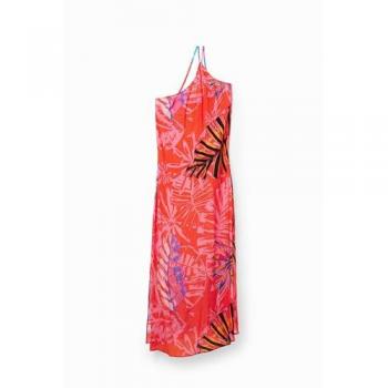 Desigual Abito Lungo Monospalla Art. 23swmw03 Arancione