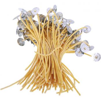 Candle Making Beeswax Wicks 50 Count, Each 20cm with Sustainers