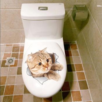 PVC Cat Wall Sticker for Bathroom