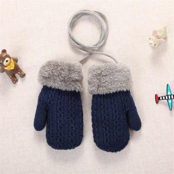 Mitaines tricotées col licou enfant 1-4 ans, couleur unique
