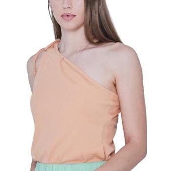 Light Cream Knot-Style Rib Vest with Single Shoulder – Size 16