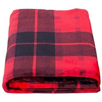 SOCHOW Red Plaid Fleece Throw for All Seasons