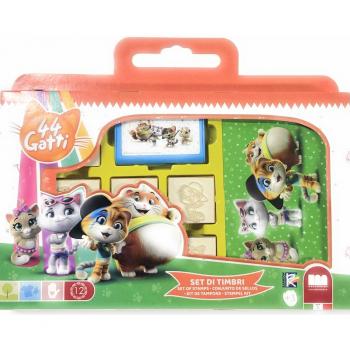 Set Timbrini Bambini 7T – 44 Gatti, Inchiostro Lavabile Atossico
