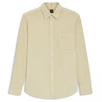 BOSS Relegant 6‑Thread Long Sleeve Shirt – Light Beige (Code 271) – Size L – Men’s