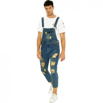 Sokotoo Men's Plus Size Casual Denim Jumpsuits