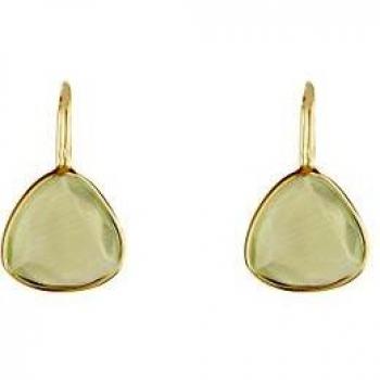 Pendientes Córdoba Joyas en plata 925 con diseño Triangle Esmeralda Light Oro