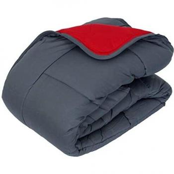 Couette Hiver Linnea 240x220 cm Bicolore Gris/Rouge