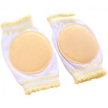 Genouillères pour bébé garçon et fille, 1 paire, en coton respirant jaunes