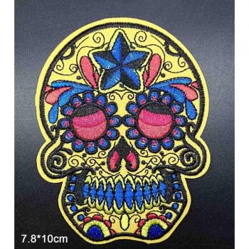 Mega Size Embroidered Boho Skull Flower Shirt Insert