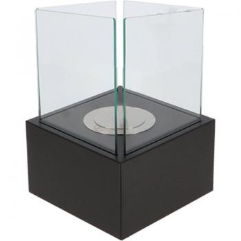 Chambre d'Incendie Noir Carrée – Bioéthanol 16 × 16 × 16 cm