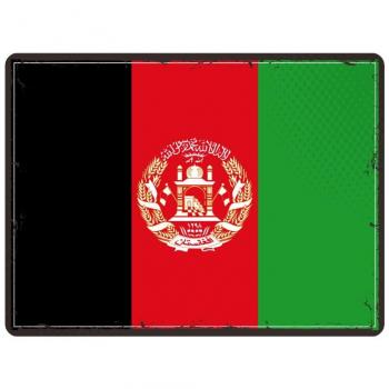 Vintage Blechschild Afghanistan Nationalflagge 40x30cm