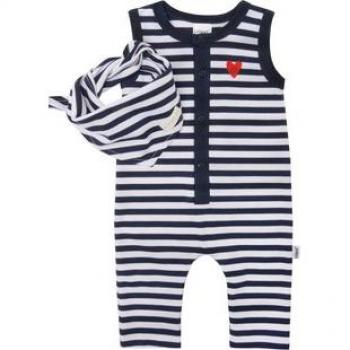 Liliput Jumpsuit blau-weiß mit Herz und Halstuch