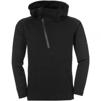 Kindersweater Essential Pro Zip Hoodie von Uhlsport in Schwarz und Rot, Größe 152
