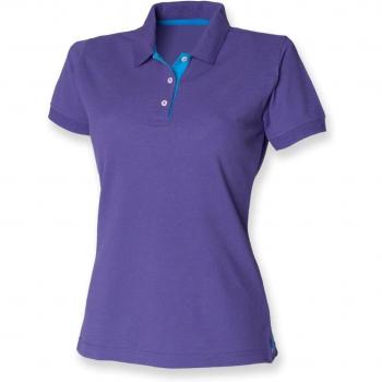 Henbury Women’s 5-Card Polo Bundle – Purple/Sapphire Piqué Blend
