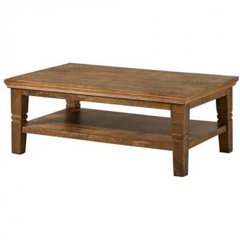 Massivholz Couchtisch Rodez 120x75x45 cm dunkelbraun geölt mit Ablagefach