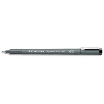 Staedtler rotulador calibrado pigment liner 0.2mm negro -10u