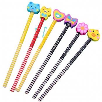 Crayons Colorés Animaux avec Gomme