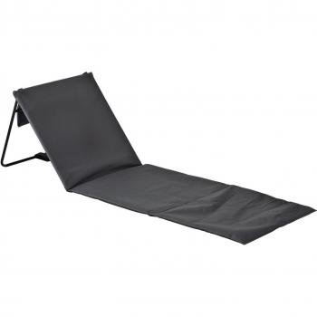 Grey Folding Beach Lounger with Canvas Fabric