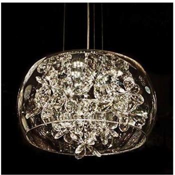 Suspension moderne Juno en verre et cristal
