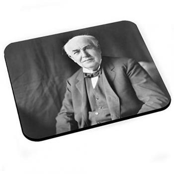 Portrait noir & blanc Thomas Edison – Tapis de souris lumineux