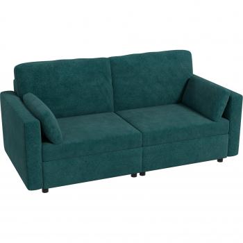 Divano Moderno 3 Posti in Velluto Verde Scuro