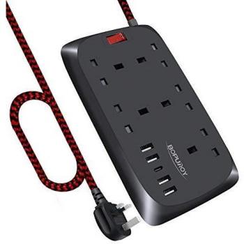 5-Socket Extension Lead with USB C and USB-A Ports