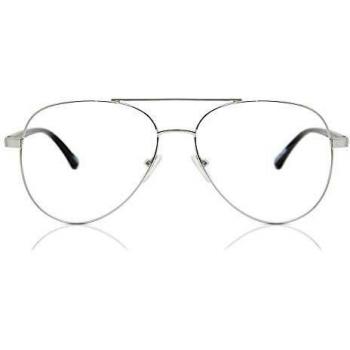 Rectangle Full Rim Metal Men's Prescription Glasses Silver Size 57