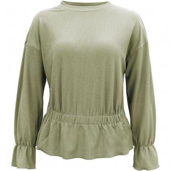 Camisa de péplum con mangas acampanadas