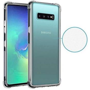 Case antiurto per Samsung Galaxy S10+ con cover in silicone trasparente
