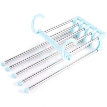 Portable 5‑way Cloth Drying Hanger – Stainless Steel
