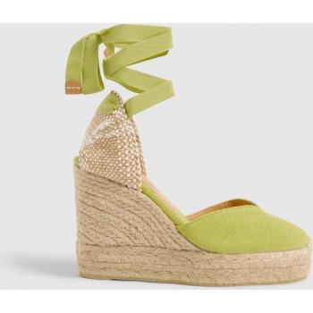 Chiara alpargatas con cuña, cierre de lazada, doble plataforma (Castañer)