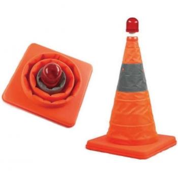 Collapsible Reflective Road Cone with Flashing Signals