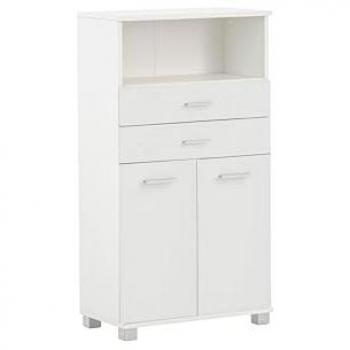 Schildmeyer Midischrank Palermo Hochschrank, Breite 60 cm, Metallbeschläge mattweiß