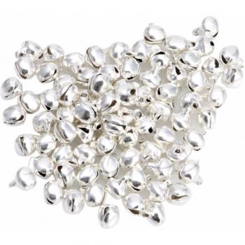 Bijoux de mariage en perles argentées 6mm avec clochettes