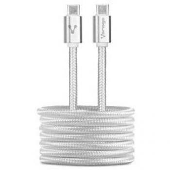 Cable Vorago USB C a USB C 1 Metro Carga Rápida Blanco