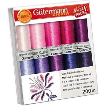 Gutermann Rayon 40 Berry Blossom Machine De Broderie De Threads 10 X 200M