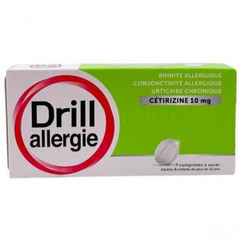 Drill allergie cétirizine 10mg 7 comprimés
