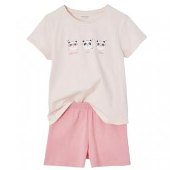 Lot de trois pyjashorts panda rose doux – Pour petites filles