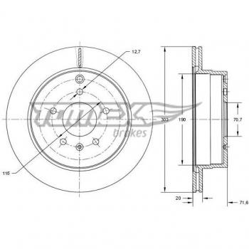 Bremsscheibe hinten TOMEX TX 73-71