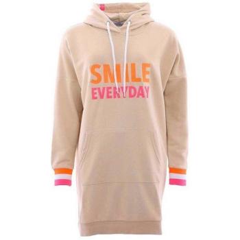 Zwillingsherz Kapuzen-Sweatkleid mit Neon-Design