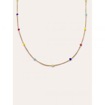 Collar Singularu Long Crystals Rainbow con baño de oro de 18 Kt y cadena larga de acero, incluye alargador de 5 cm