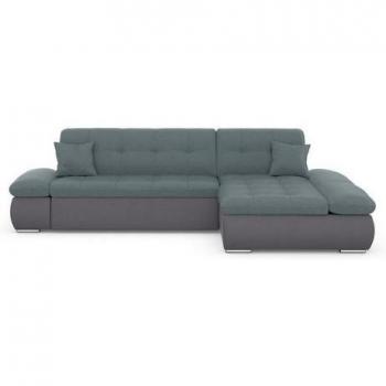 Ecksofa Moric in grau, XXL-Format, wahlweise mit Bettfunktion