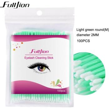 Cepillo desechable de limpieza de pestañas con bastoncillo de algodón, remover maquillaje ocular, paquete de 100 en S/M/L