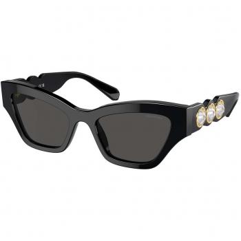 Óculos de Sol Pretos Swarovski SK6021F Asian Fit Feminino