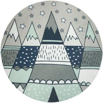 Manta Redonda Estrella Infantil 120 cm – Tienda Tipi, Color Gris/Verde