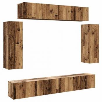 6 Piece Wall-Mounted TV Cabinet Set