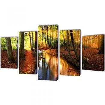 Canvas Wall Print Set Home Artwork 200x100cm/100X50cm Multi Models vitaXL