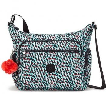Kipling Sac à Épaule Gabbie Noir et Bleu Clair